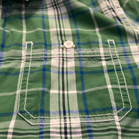 Green Plaid Button-Up Shirt Boys XXL (18-20) - Picture 2 of 5